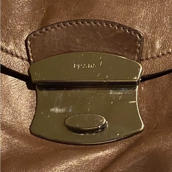 EUC-Prada Vitello East West Chocolate Brown Leather Bag EUC - Picture 7 of 17